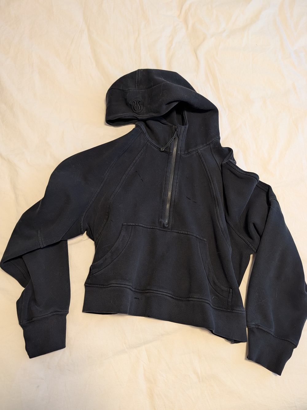 Lululemon Black Women's Half-Zip Hooded Sweatshirt